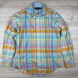 Polo Ralph Lauren Pastel Plaid Madras Multicolor Beach Twill Cotton Y2K Size S